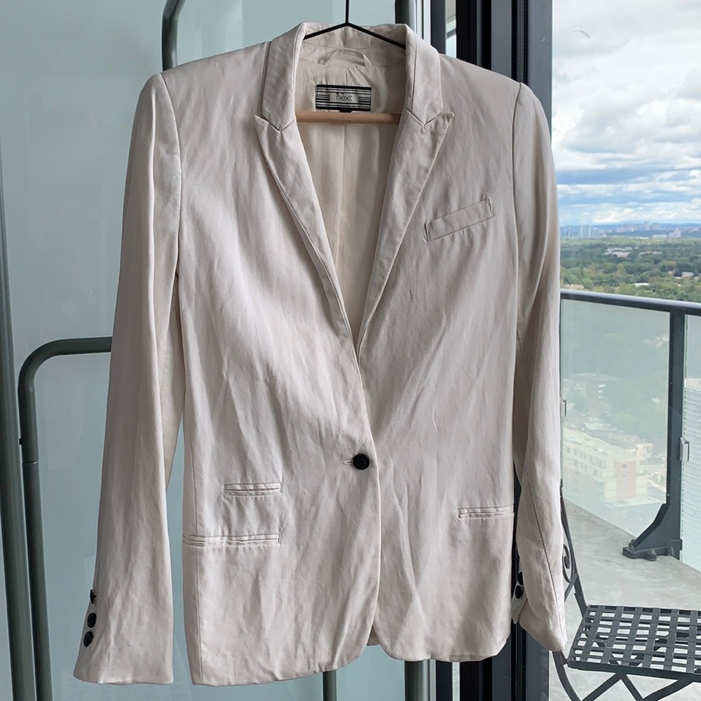 Formal white linen blazer